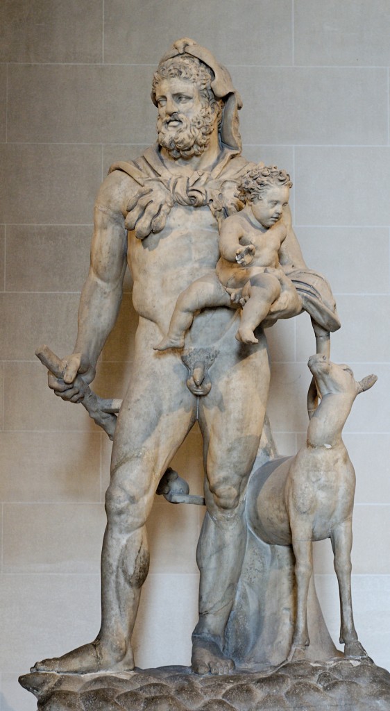 Heracles y su hijo, copia romana de un original griego del siglo IV A.C. Museo de Louvre. París