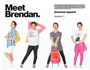 Brendan Jordan, el "niño diva" cuyo video bailando se viralizó. Abiertamente gay, fue rostro de la campaña de American Apparel, marca que ama. Foto: American Apparel