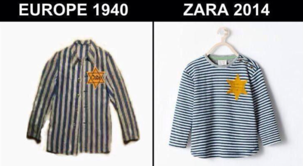 La polémica camiseta de Zara que tuvo que ser retirada de las tiendas por recordar a Auschwitz. vía Twitter.